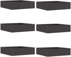 vidaXL Margine pentru gazon 6 pcs Negru 50 x 50 x 13 cm Otel GartenMobel Dekor (874717)