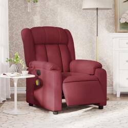 vidaXL Fotoliu electric de masaj rabatabil, rosu vin, textil GartenMobel Dekor (3205307)