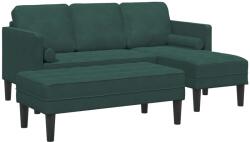 vidaXL Set de canapea cu perna 2 pcs Verde închis Poliester GartenMobel Dekor (3329266) Canapea