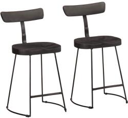 vidaXL Scaune de bar 2 buc Negru 49x43x79 cm Lemn masiv Mango GartenMobel Dekor (4013517)