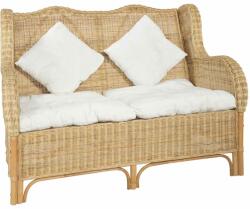 vidaXL Canapea cu 2 locuri, ratan natural si in GartenMobel Dekor (325466) Canapea