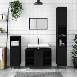 vidaXL Dulap pentru baie, negru, 80x33x60 cm, lemn compozit GartenMobel Dekor (831629)