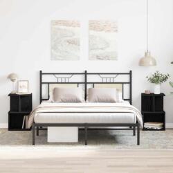 vidaXL Set 2 noptiere dormitor stejar negru 35x35x55 cm, lemn compozit (862618)