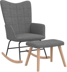 vidaXL Scaun balansoar cu taburet, gri închis, textil GartenMobel Dekor (328019) Balansoar