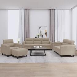 vidaXL Set de canapele cu perne, 4 piese, gri taupe, microfibra GartenMobel Dekor (3202296) Canapea