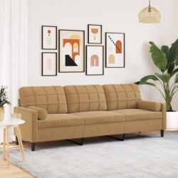 vidaXL Canapea cu 3 locuri cu pernute, maro, 210 cm, catifea GartenMobel Dekor (3278246) Canapea