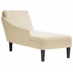 vidaXL Sezlong cu perna si cotiera dreapta, crem, textil GartenMobel Dekor (4009769)