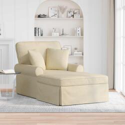 vidaXL Chaise Lounge cu fusta cu perna Crem 91 x 157 x 91 cm tesatura GartenMobel Dekor (42022945)