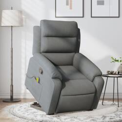 vidaXL Fotoliu de masaj rabatabil cu ridicare, gri închis, textil GartenMobel Dekor (3204993)
