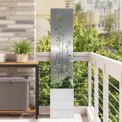 vidaXL Ghiveci de Gradina cu Panou Decorativ Argintiu 32 x 140 cm GartenMobel Dekor (876382)