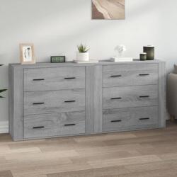 vidaXL Servante, 2 buc. , sonoma gri, lemn prelucrat GartenMobel Dekor (3185413) Comoda