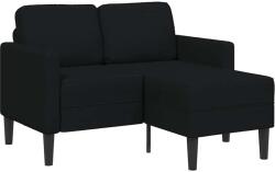 vidaXL Canapea cu 2 locuri cu sezlong în forma de L tesatura neagra GartenMobel Dekor (4107063) Canapea