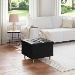 vidaXL Ottomana de depozitare Negru 60 x 60 x 45 cm Piele artificiala GartenMobel Dekor (876831)