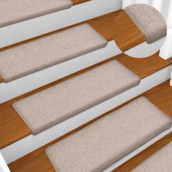 vidaXL Covorase pentru scari, 15 buc. , 65x21x4 cm, margini dreptunghiulare, gri taupe GartenMobel Dekor (134573) Covor