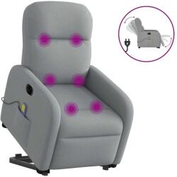 vidaXL Fotoliu electric masaj rabatabil cu ridicare, gri închis textil GartenMobel Dekor (3303002)