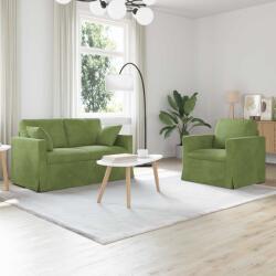 vidaXL Set de canapea 2 pcs Verde deschis 138 x 78 x 80 cm Catifea GartenMobel Dekor (3407510) Canapea