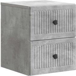vidaXL Noptiera suspendata gri beton cu 2 sertare, 33 x 34, 5 x 40 cm (897961)