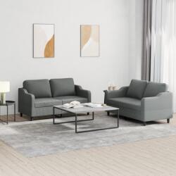 vidaXL Set de canapele cu perne, 2 piese, gri închis, textil GartenMobel Dekor (3201803) Canapea
