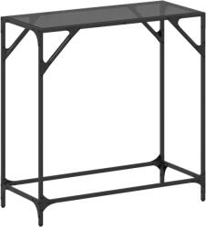vidaXL Masuta de cafea, blat din sticla negra, 80x35x81 cm, otel GartenMobel Dekor (846019)