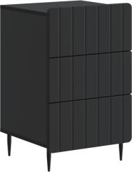 vidaXL Noptiera neagra cu 3 sertare din lemn prelucrat, 43x41x68 cm, moderna (894326)