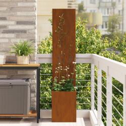 vidaXL Ghiveci de Gradina cu Panou Decorativ Ruginit 32 x 140 cm GartenMobel Dekor (876384)