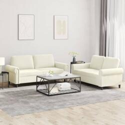 vidaXL Set de canapele cu perne, 2 piese, crem, catifea GartenMobel Dekor (3202218) Canapea
