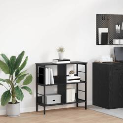 vidaXL Raft pentru carti Stejar Negru 82 x 32 x 79 cm Lemn compozit GartenMobel Dekor (883994) Biblioteca