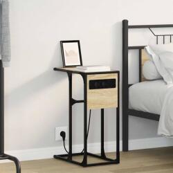 vidaXL Noptiera stejar sonoma cu statie de încarcare, 41, 5 x 26 x 60, 5 cm (859601)