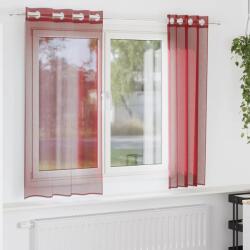 vidaXL Perdele Voile cu Oelii 2 buc Rosu Vin GartenMobel Dekor (4102155)