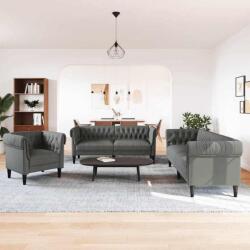 vidaXL Canapea pentru living 3 pcs Gri închis 201, 5 x 74, 5 x 74, 5 cm GartenMobel Dekor (3385859) Canapea