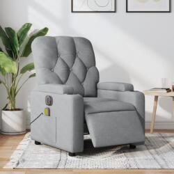 vidaXL Fotoliu electric de masaj rabatabil, gri deschis, microfibra GartenMobel Dekor (3204698)