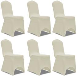 vidaXL Husa de scaun elastica, 6 buc. , crem GartenMobel Dekor (241199)