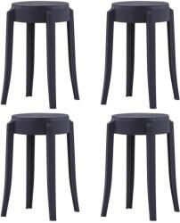 vidaXL Scaune stivuibile 4 buc. , negru, plastic GartenMobel Dekor (247278)