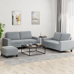 vidaXL Set de canapele, 3 piese, gri deschis, textil GartenMobel Dekor (3201890) Canapea