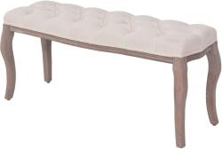 vidaXL Banca, alb crem, 110x38x48 cm, panza si lemn masiv GartenMobel Dekor (245359)