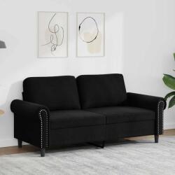 vidaXL Canapea cu 2 locuri, negru, 140 cm, catifea GartenMobel Dekor (359534) Canapea