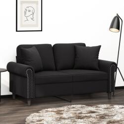 vidaXL Canapea cu 2 locuri cu pernute, negru, 120 cm, catifea GartenMobel Dekor (3200940) Canapea