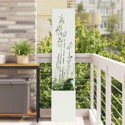 vidaXL Ghiveci de Gradina cu Panou Decorativ Alb 32 x 140 cm GartenMobel Dekor (876379)