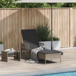 vidaXL Sezlong Gri si gri închis 200 x 55 x 92 cm poliratan GartenMobel Dekor (365427)