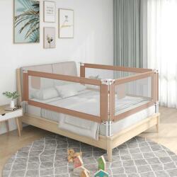 vidaXL Balustrada de protectie pat copii, gri taupe, 140x25 cm, textil GartenMobel Dekor (10219)
