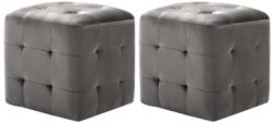 vidaXL Taburet, 2 buc. , gri, 30 x 30 x 30 cm, tesatura din catifea GartenMobel Dekor (278385)