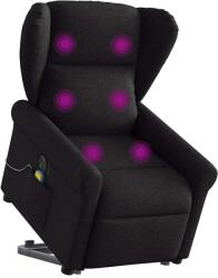 vidaXL Fotoliu electric de masaj rabatabil cu ridicare, negru, textil GartenMobel Dekor (3303406)