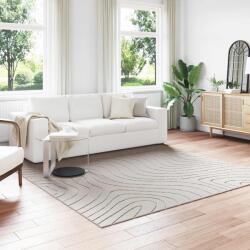 vidaXL Covor modern crem 240x240 cm, patrat, antiderapant, model valuri (42022631) Covor