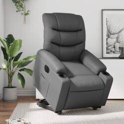 vidaXL Fotoliu rabatabil electric cu ridicare, gri, piele ecologica GartenMobel Dekor (3206616)
