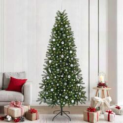 vidaXL Brad de Craciun artificial cu 300 LED Verde 240 cm PE si PVC GartenMobel Dekor (3397385)