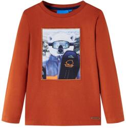 vidaXL Tricou pentru copii cu maneci lungi, ruginiu deschis, 140 GartenMobel Dekor (13143)