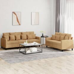vidaXL Set de canapele cu perne, 2 piese, maro, catifea GartenMobel Dekor (3201727) Canapea