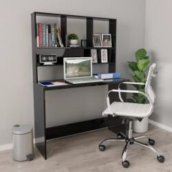 vidaXL Birou cu rafturi, negru extralucios, 110x45x157 cm, PAL GartenMobel Dekor (800394)