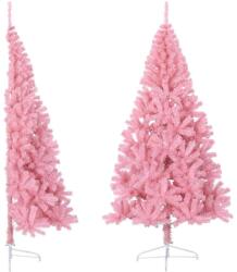 vidaXL Jumatate brad de Craciun artificial cu suport, roz, 180 cm, PVC GartenMobel Dekor (344672)