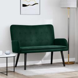 vidaXL Canapea cu doua locuri Verde închis 115 x 61 x 87 cm Catifea GartenMobel Dekor (42028915) Canapea
